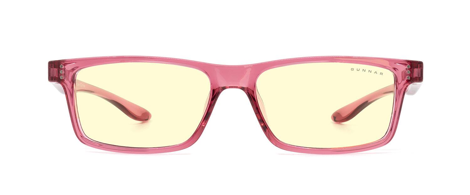 GUNNAR - Premium Gaming and Computer Glasses for Kids (age 12+) - Blocks 65% Blue Light - Rush, Amber Tint - Pink