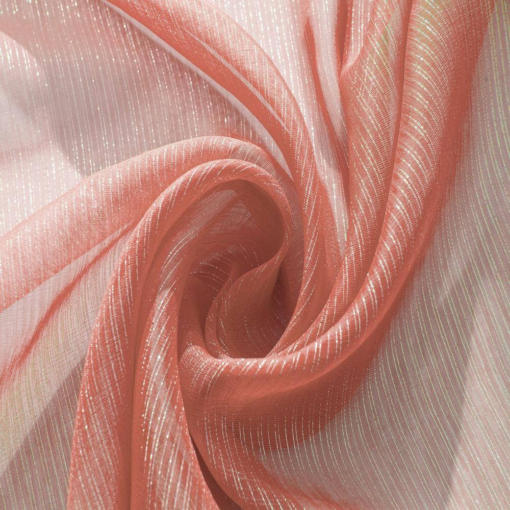 Front. RT Designers Collection - Stylish Ramallah Lonnie Grommet Curtain Panel - 54x90 inches in Coral - Coral.