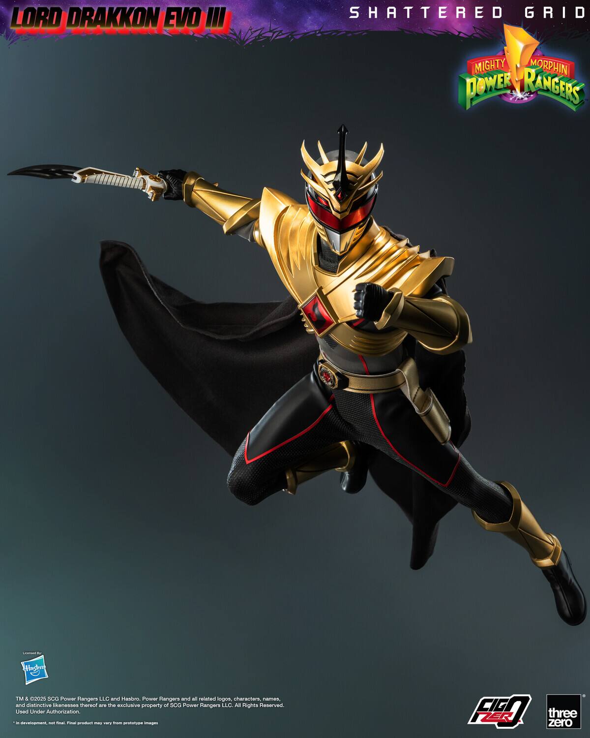 LORD DRKKON EVO III  
SHATTERED GRID MIGHTY MORPHIN POWER RANGERS

Hashna  
TM 5 CROS 300 Power Rangers LLC and Hambro. Power Rangers and all related logos, characters, names, and distinctive likenesses thereat are the exclusive property of SOG Power Rangers LLC. All Rights Reserved. Used Under Authorization. ri - - Final product - - - manger  
# FIGO ZER three zero