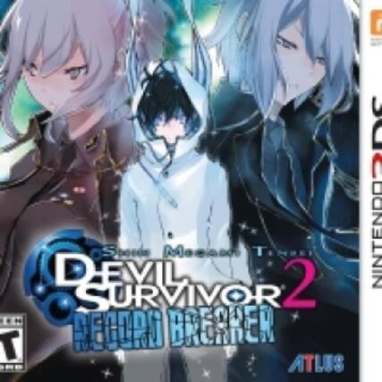 Sure, here is the corrected and grouped text from the image:
**Devil Survivor 2: Records Breaker**
**Nintendo 3DS**
**ATLUS** - T (Teen 13+)
