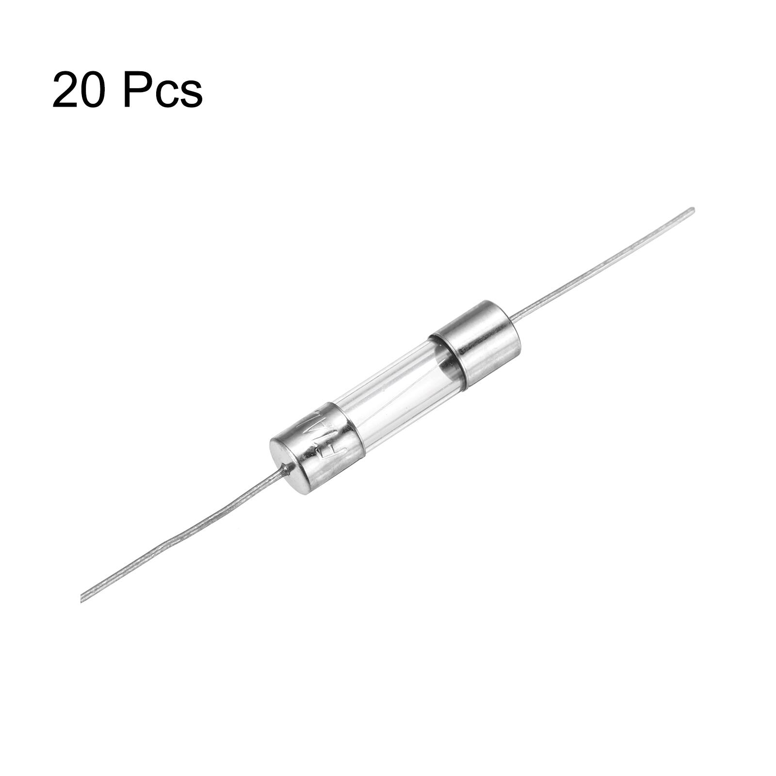 Alt View 2. Unique Bargains - 20pcs Glass Tube Fuses, Axial-with Lead Wire 5x20mm 1A 250V for Replacing or Repairing Many Home Electronics (F1A).
