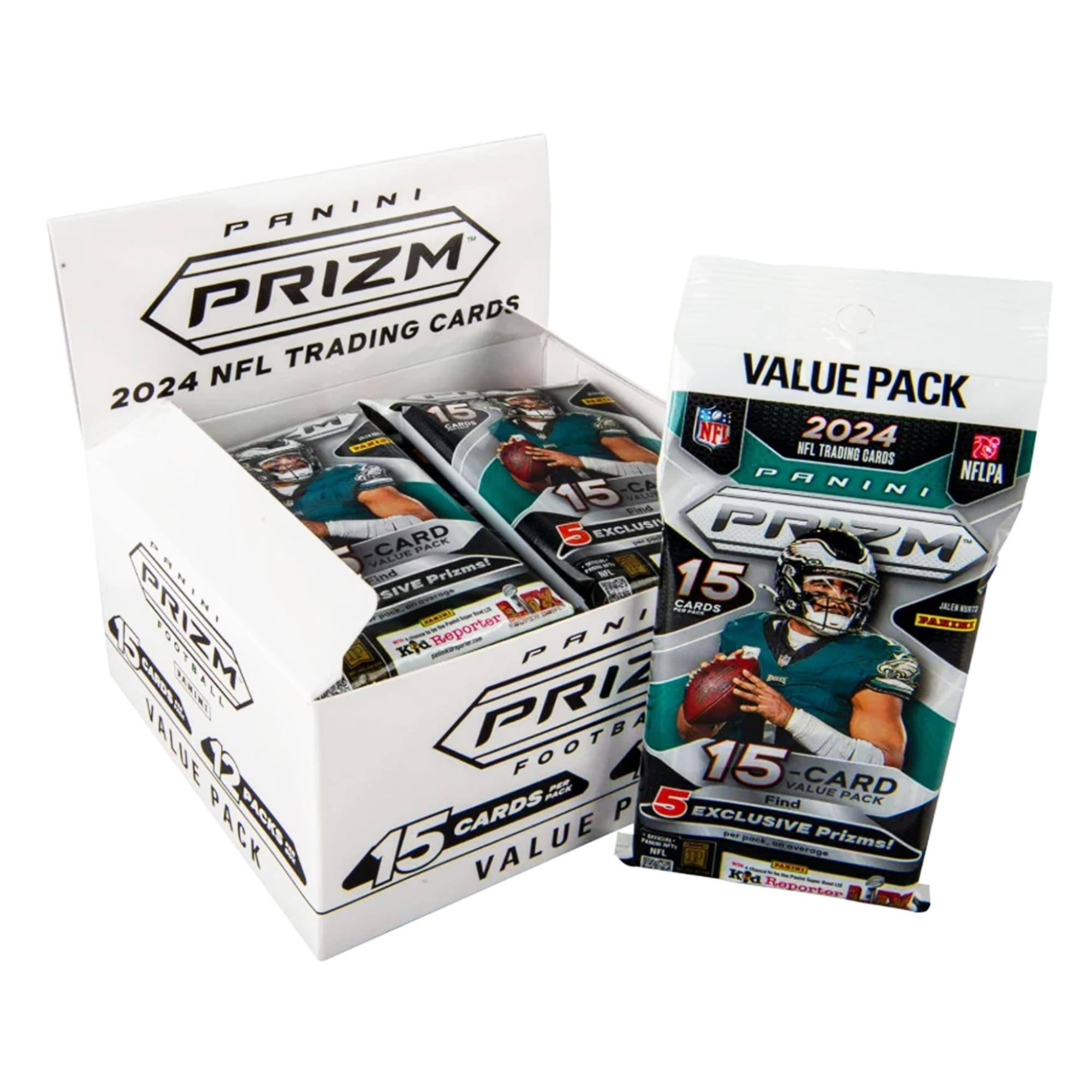 PANINI PRIZM CARDS TRADING NFL VALUE PACK 2024  
15 CARDS  
NFL TRADING CARDS  
PANINI NFLPA  
15 CARDS  
VALUE PACK  
5 EXCLUSIVE Prizms!  
PANINI PRIZM  
15 CARDS  
VALUE PACK  
5 EXCLUSIVE Prizms!  
PANINI PRIZM  
15 CARDS  
VALUE PACK  
5 EXCLUSIVE Prizms!  
PANINI PRIZM  
15 CARDS  
VALUE PACK  
5 EXCLUSIVE Prizms!  
PANINI PRIZM  
15 CARDS  
VALUE PACK  
5 EXCLUSIVE Prizms!  
PANINI PRIZM  
15 CARDS  
VALUE PACK  
5 EXCLUSIVE Prizms!  
PANINI PRIZM  
15 CARDS  
VALUE PACK  
5 EXCLUSIVE Prizms!  
PANINI PRIZM  
15 CARDS  
VALUE PACK  
5 EXCLUSIVE Prizms!  
PANINI PRIZM  
15 CARDS  
VALUE PACK  
5 EXCLUSIVE Prizms!  
PANINI PRIZM  
15 CARDS  
VALUE PACK  
5 EXCLUSIVE Priz