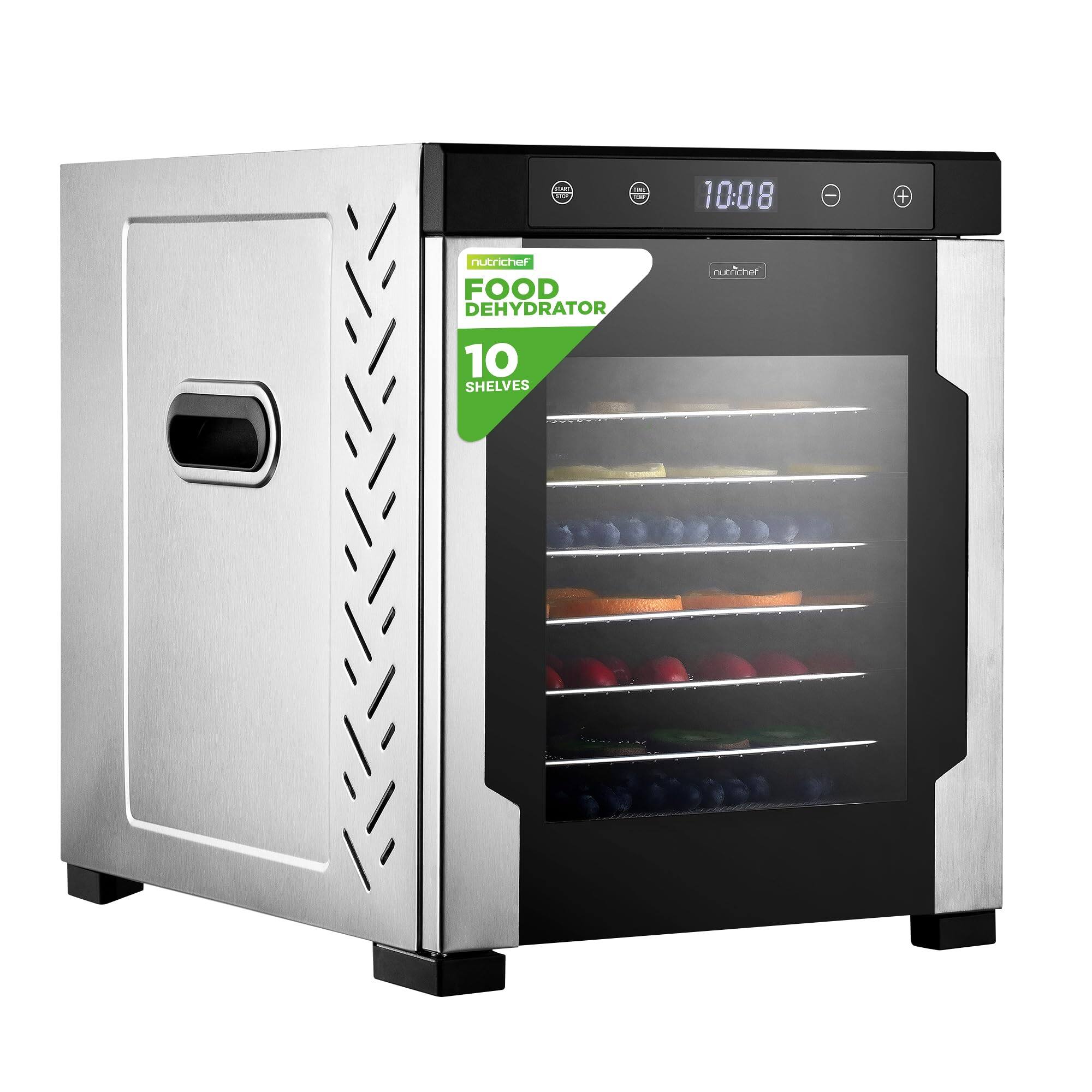 C - 10:08 + nutrichef FOOD DEHYDRATOR 10 SHELVES