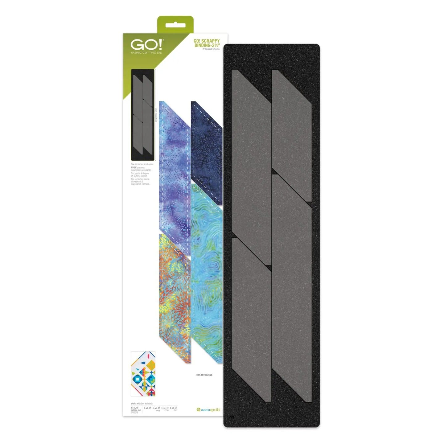 AccuQuilt - GO! Scrappy Binding-2 1/2 (2" Finished) Die - Multicolor