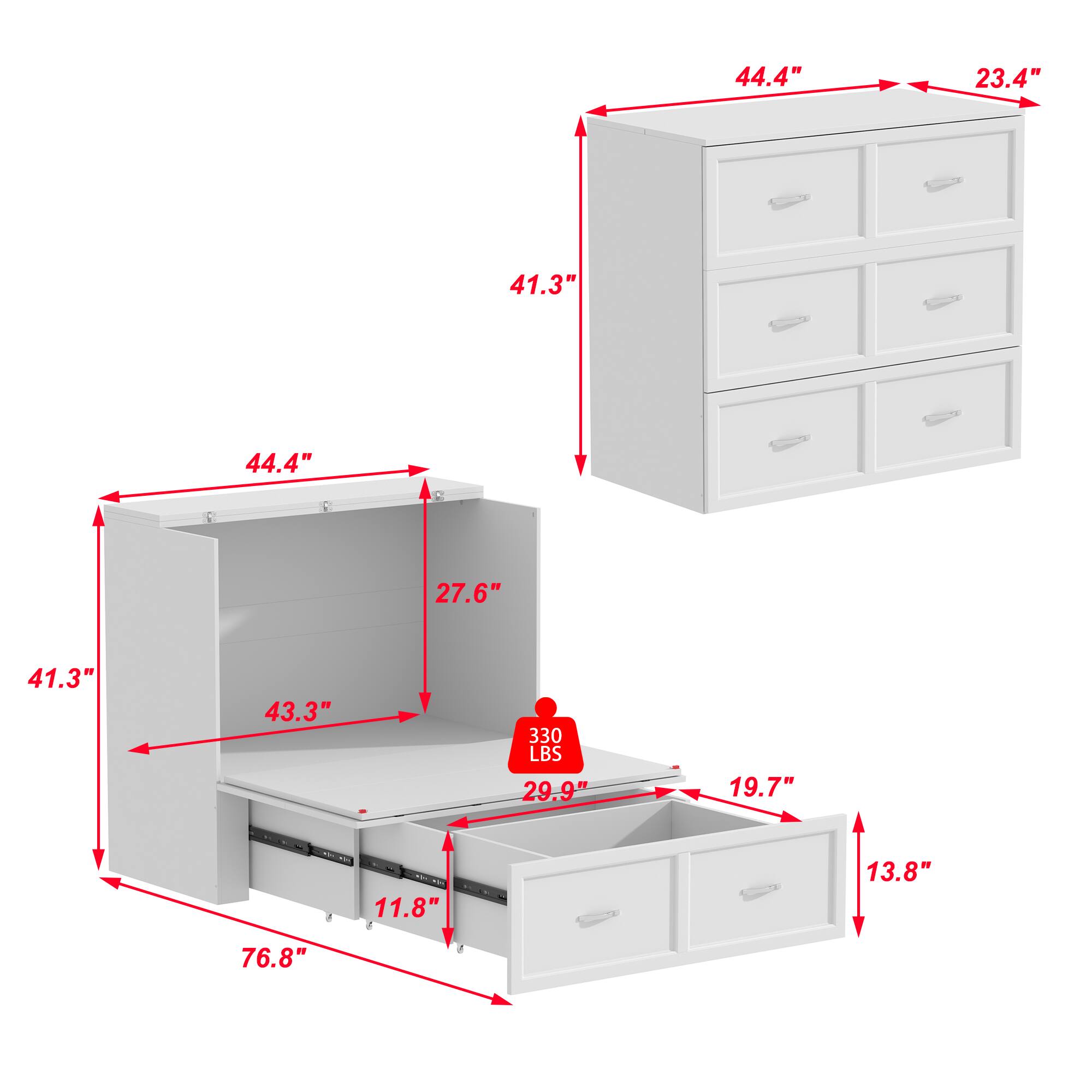 FUFU&GAGA Twin Size Space Saving Murphy Bed for Small Spaces