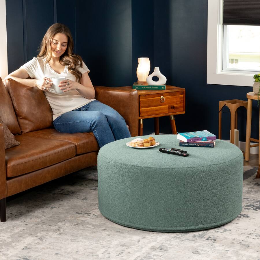 Jaxx Candler Round Couch Oversized Giant Coffee Table Ottoman, Kid Safe ...
