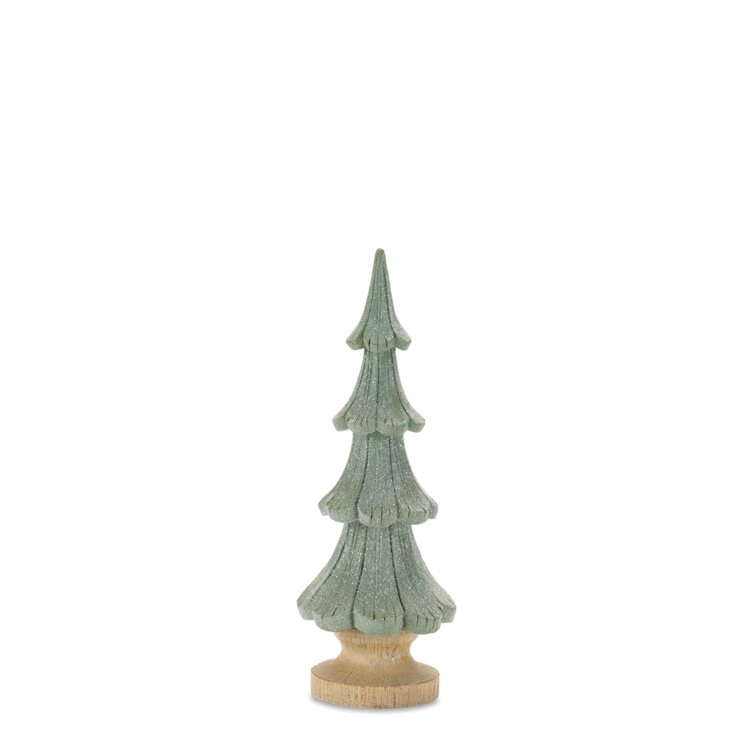 Back. BreeBe - Glittered Pine Tree (Set of 3) - Green, Beige.