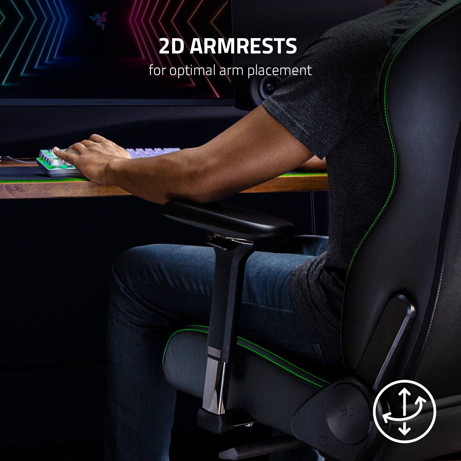 2D ARMRESTS for optimal arm placement.