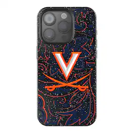 Keyscaper - NCAA - Virginia Cavaliers Paisley Bling iPhone Case - 14 - Black