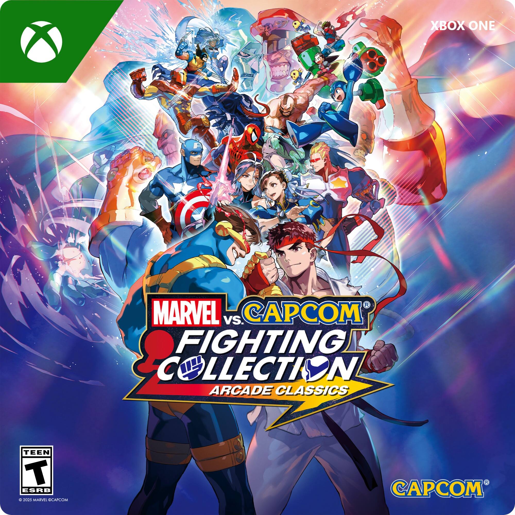 XBOX ONE R MARVEL VS. CAPCOM FIGHTING COLLECTION ARCADE CLASSICS TEEN RATING ESRB T 2D - T (Teen 13+)