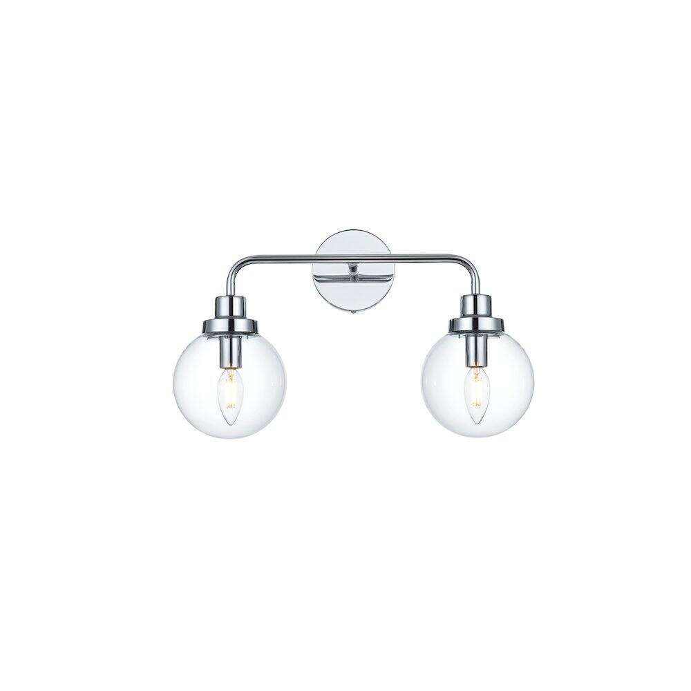 Back. Living District - Hanson 19 inch Wall Sconce in Chrome - Chrome And Clear.
