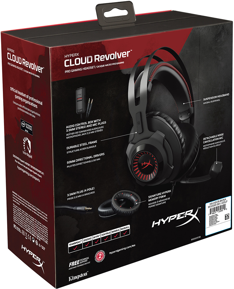 Kingston HyperX Cloud Revolver Wired Stereo Gaming Headset  HX-HSCR-BK Black 