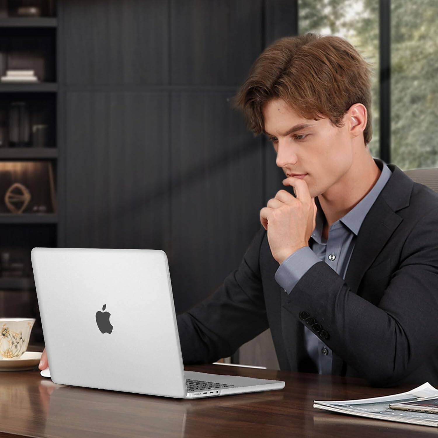 Alt View 2. mosiso - Case for MacBook Pro 14 inch 2026-2021 Ultra-Thin Hard Case with Keyboard Skin Screen Protector Type C - Frost Clear.