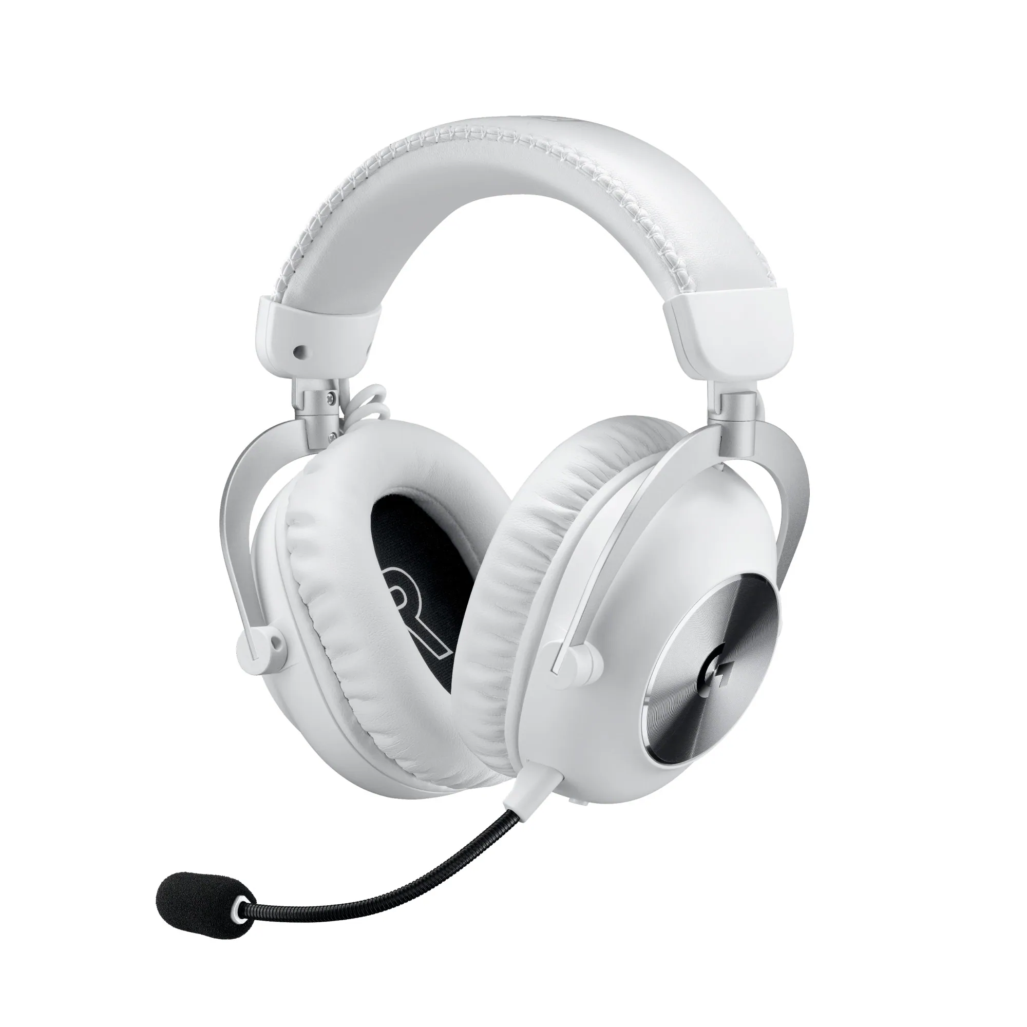 Front. Logitech - PRO X 2 LIGHTSPEED Wireless Over-the-Ear Gaming Headset for PC, PS5, PS4, Nintendo Switch - White.