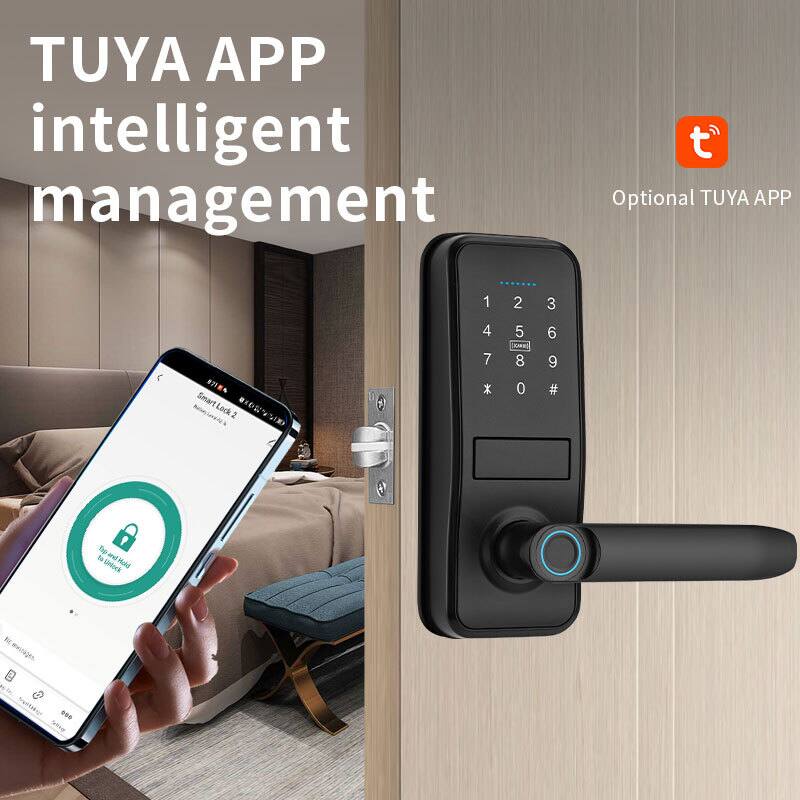TUYA APP intelligent management  
Optional TUYA APP  

1 2 3  
4 5 6  
7 8 9  
* 0 #  

Smart Lock 2  

TUYA APP  
Tap to Hold to Unlock