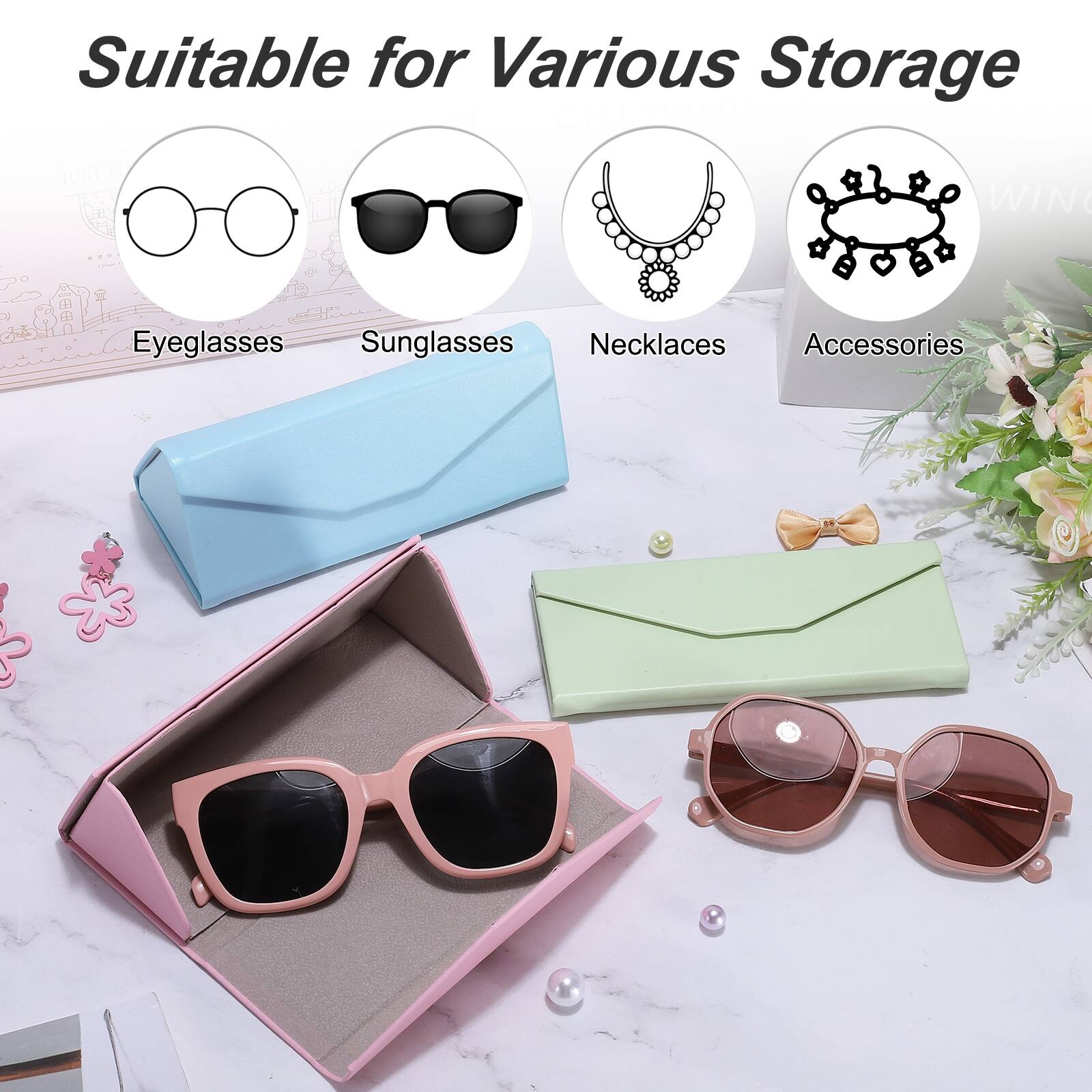 Suitable for Various Storage

- Eyeglasses
- Sunglasses
- Necklaces
- Accessories