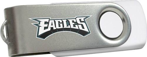 Angle Standard. Centon - DataStick Swivel Philadelphia Eagles 8GB USB 2.0 Flash Drive - White.