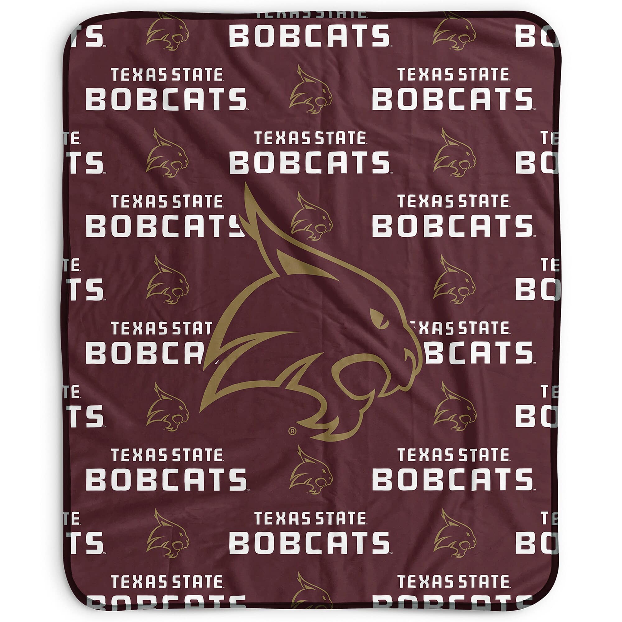 Pegasus - Texas State Bobcats 50" x 60" Repeat Wordmark Fleece Blanket - Multicolor
