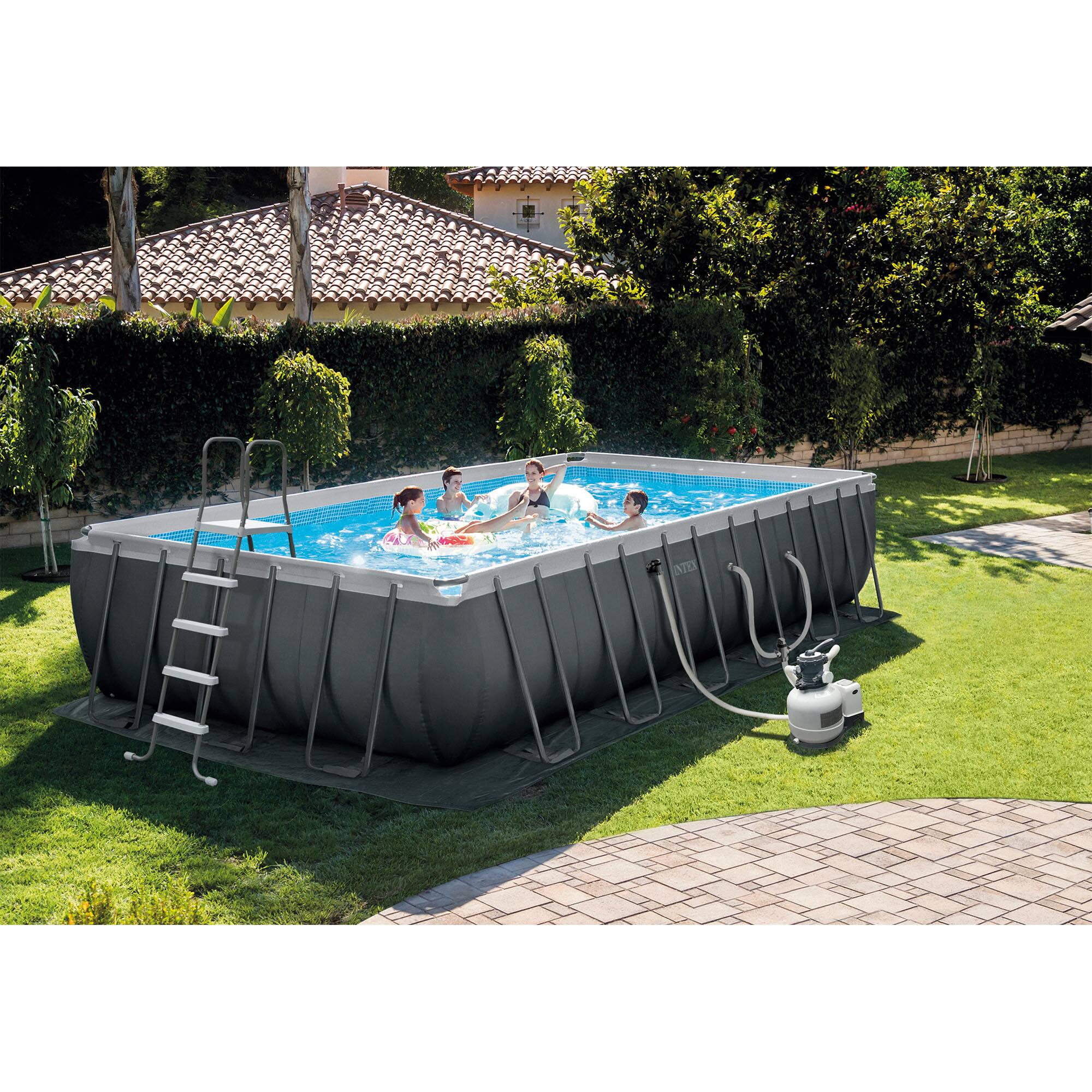 Alt View 19. Intex - 18' x 48" Inflatable Round Above Ground Pool Set.