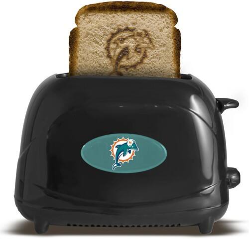 Front Standard. Pangea Brands - ProToast Elite Miami Dolphins 2-Slice Toaster - Black.