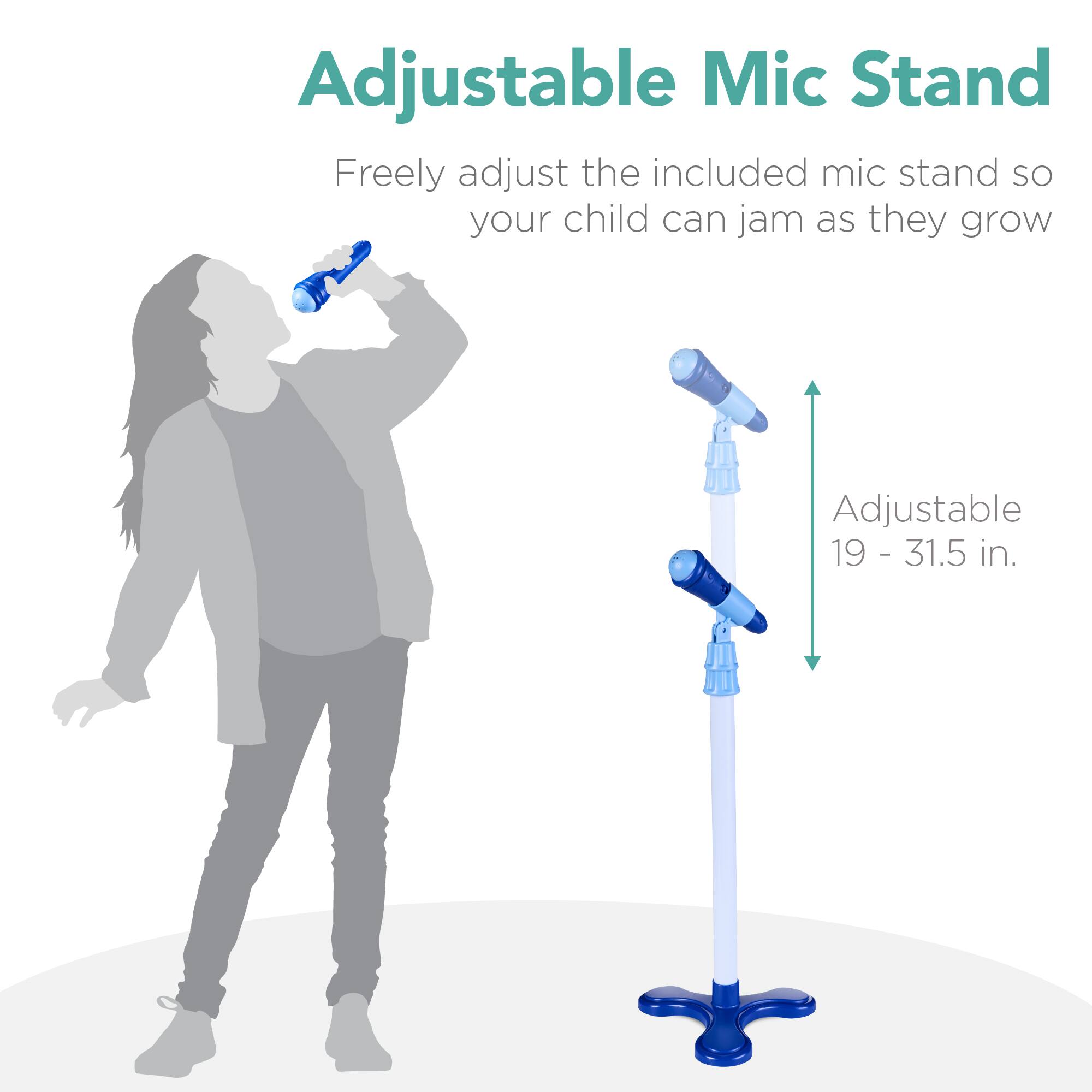 Adjustable Mic Stand  
Freely adjust the included mic stand so your child can jam as they grow  

Adjustable 19 - 31.5 in.