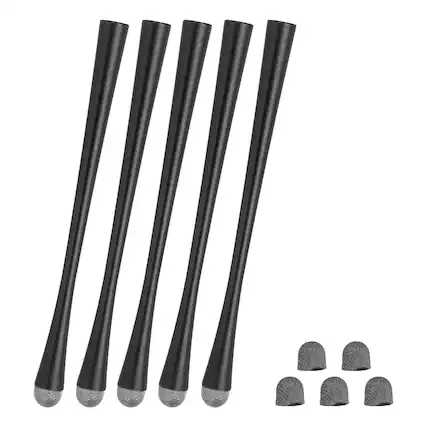 Front. Unique Bargains - 5pcs Slim Waist Stylus Pens 2 in 1 High Sensitivity Universal Pen Capacitive Stylus for Touch Screen Devices - Black.