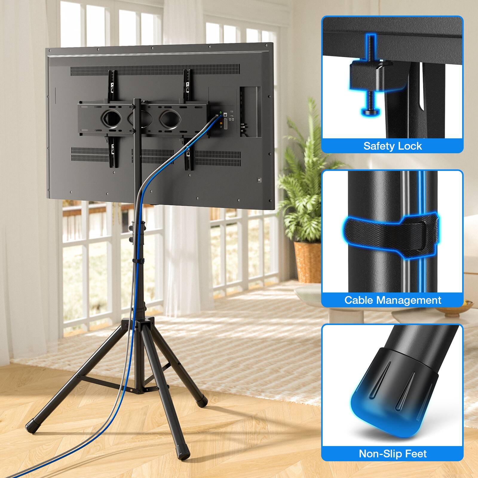 Safety Lock  
Cable Management  
Non-Slip Feet