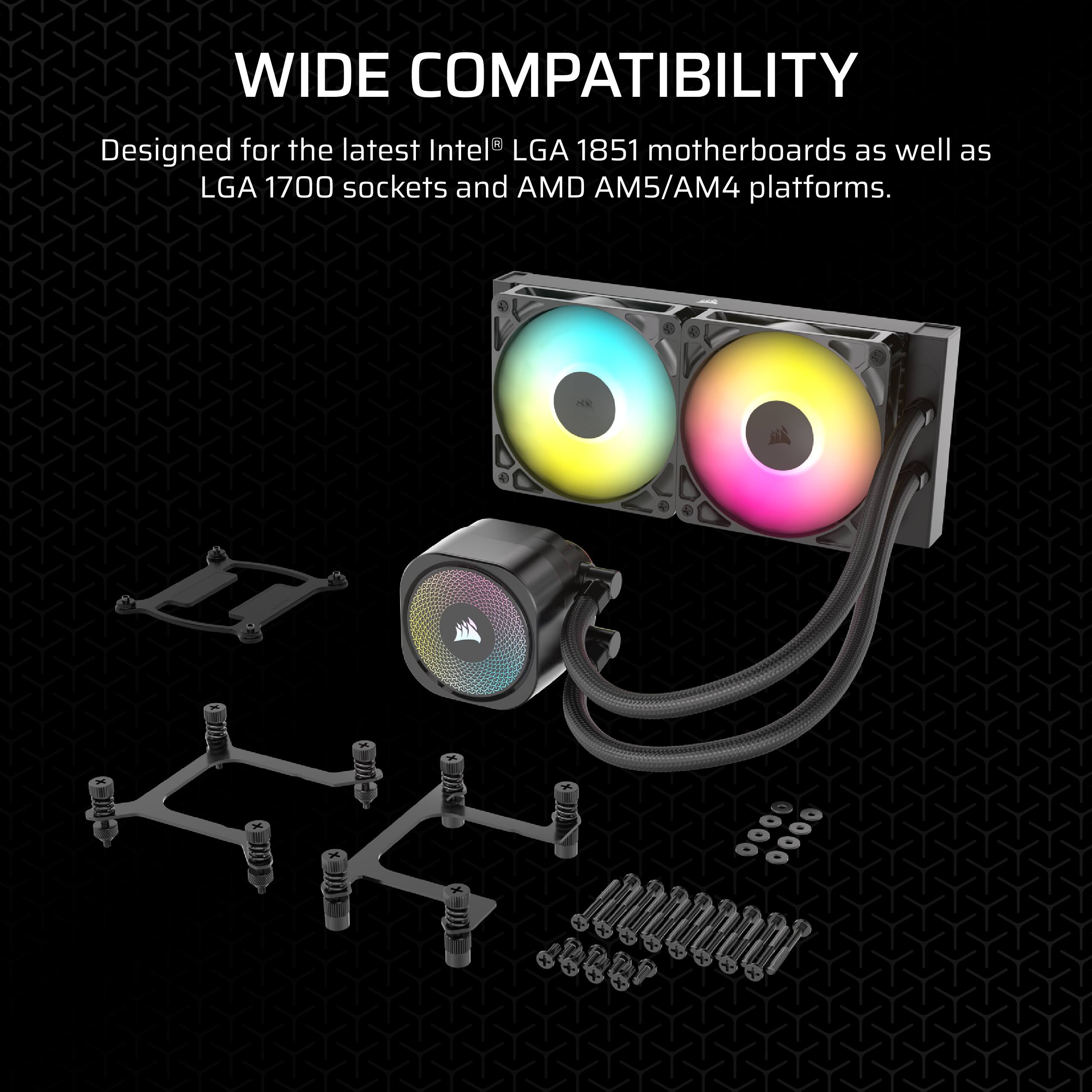 Wide compatibility: Designed for the latest Intel LGA 1851 motherboards, as well as LGA 1700 sockets and AMD AM5/AM4 platforms.