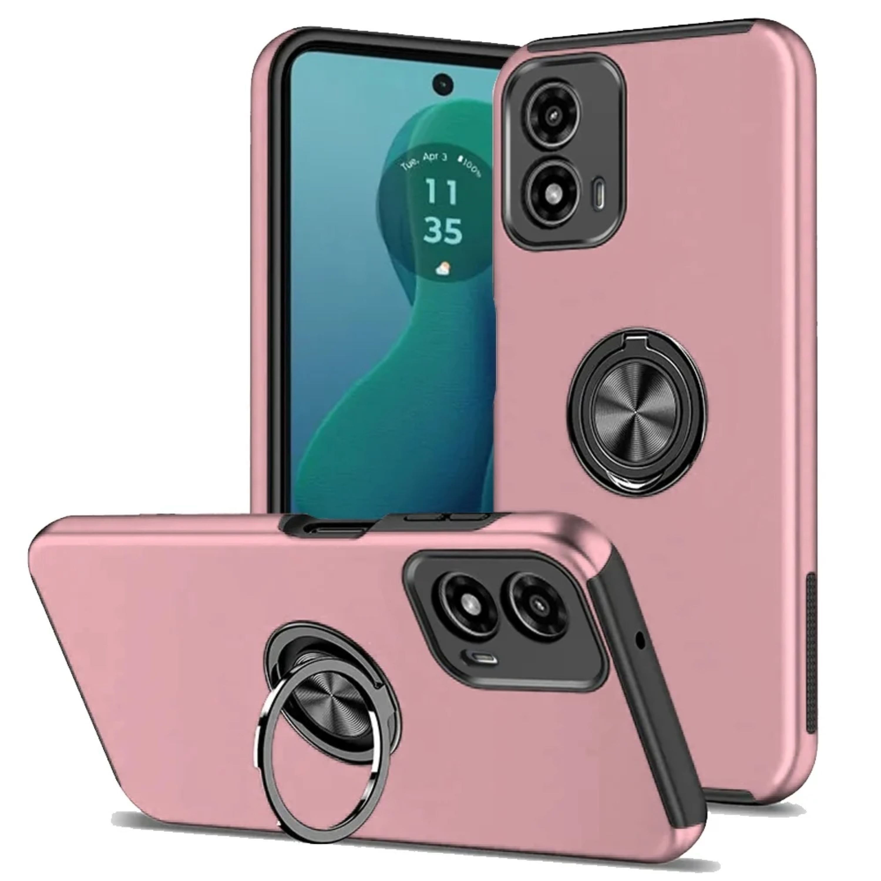 Kitcheniva - Shockproof Magnetic Kickstand Case With Tempered Glass For Moto G 5G 2024 - Pink price history on PriceWatchPro