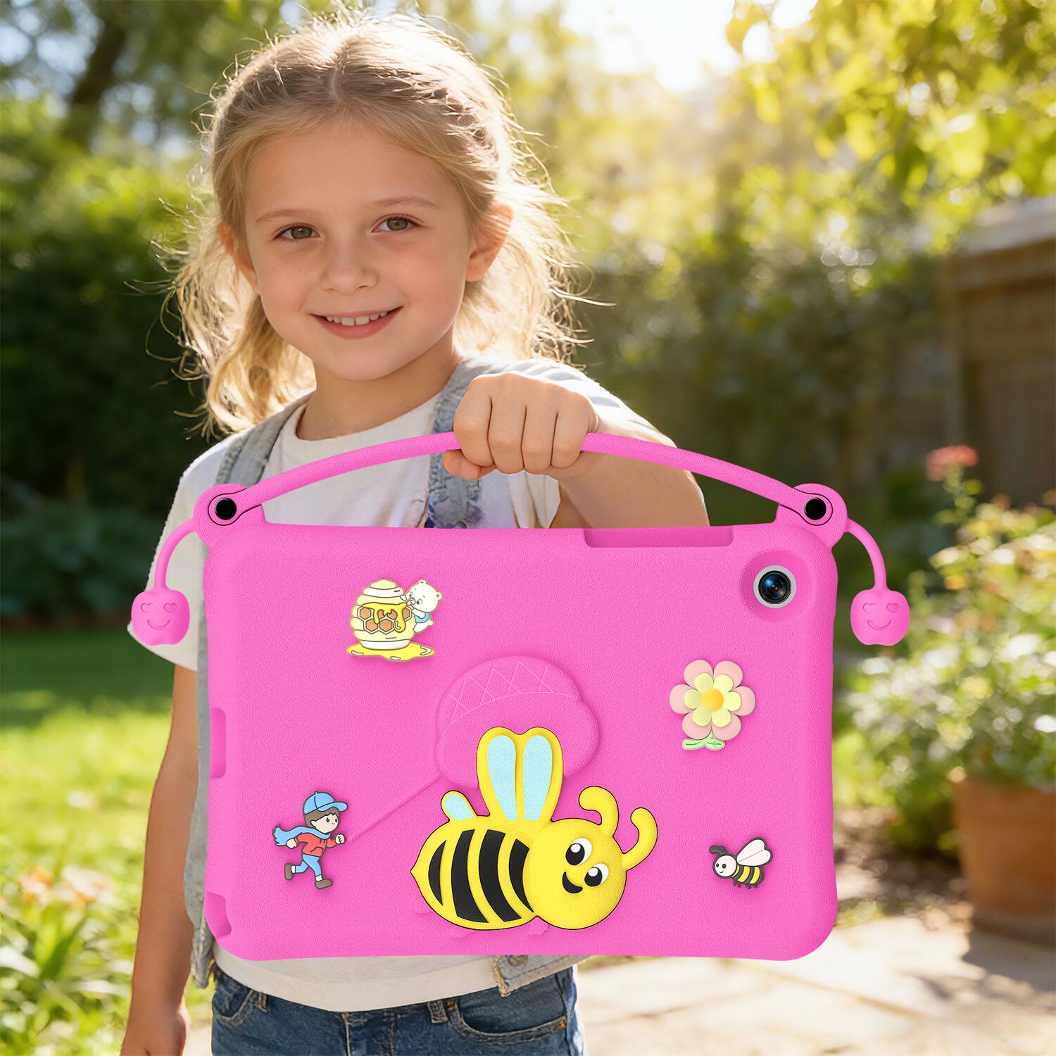 Alt View 1. Dteck - for Samsung Galaxy Tab A11+ 2025 (X230) & Galaxy Tab A9+ 2023 (X210) 11" Kids EVA Tablet Case,Shockproof Cover + Handle - Rosered.