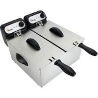 Chard - 6.3 qt. Dual Deep Fryer - Stainless Steel - Angle_Zoom