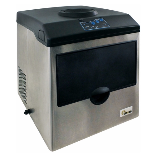 Chard - Stainless Steel Ice Maker with Water Dispenser - Black/Silver