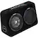 Angle. KICKER - CompRT 8" Dual-Voice-Coil 4-Ohm Loaded Subwoofer Enclosure - Black.