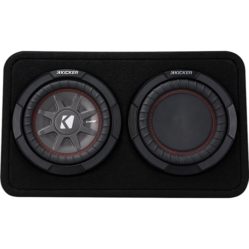 Rent to own KICKER - CompRT 8" Dual-Voice-Coil 4-Ohm Loaded Subwoofer Enclosure - Black
