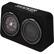 Left. KICKER - CompRT 8" Dual-Voice-Coil 4-Ohm Loaded Subwoofer Enclosure - Black.