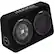 Angle. KICKER - CompRT 8" Dual-Voice-Coil 2-Ohm Loaded Subwoofer Enclosure - Black.
