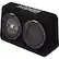 Left. KICKER - CompRT 8" Dual-Voice-Coil 2-Ohm Loaded Subwoofer Enclosure - Black.