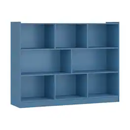 SlickBlue - 8-Cube 3-Tier Floor Bookcase with Open Storage and Display Shelves - Blue