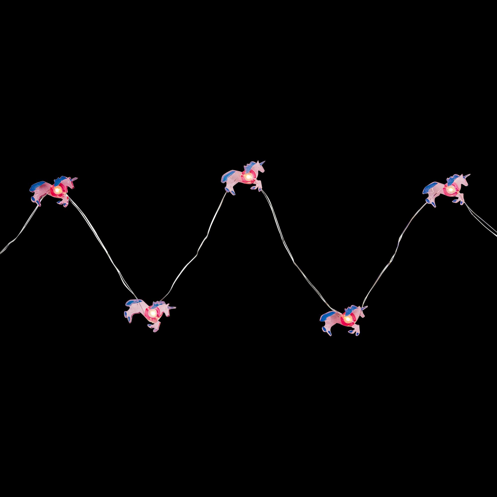 Alt View 2. Northlight - LED Pink Unicorn Fairy Lights - Warm White - 2.75' Silver Wire - 10ct - Pink.