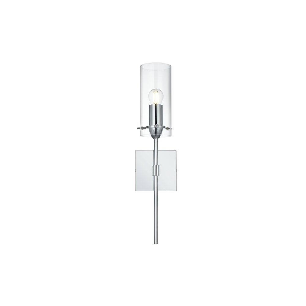Left. Living District - Elsreth 4.5 Inch Wall Sconce Clear Shade in Chrome - Chrome And Clear.