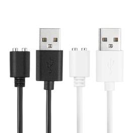 Unique Bargains - Magnetic USB DC Charger Cable, 5mm, 2.6ft, USB, Single Polarity, 2pcs - for Rechargeable Toys & Toothbrush - Black/White