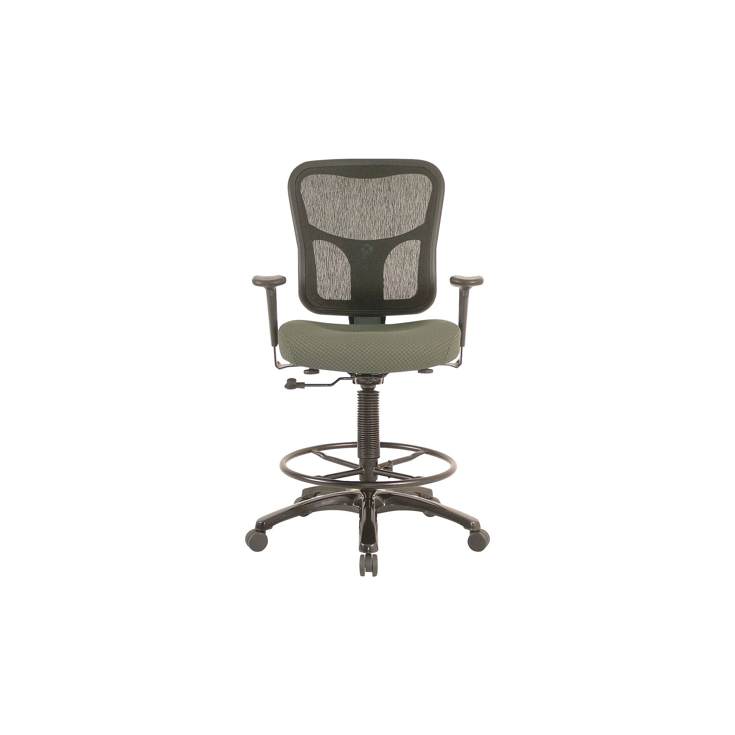 Alt View 3. Tempur-Pedic - Fabric Drafting Chair with Backrest and Footrest with Lumbar Support, Olive (TP8200-OLIVE) - Olive.