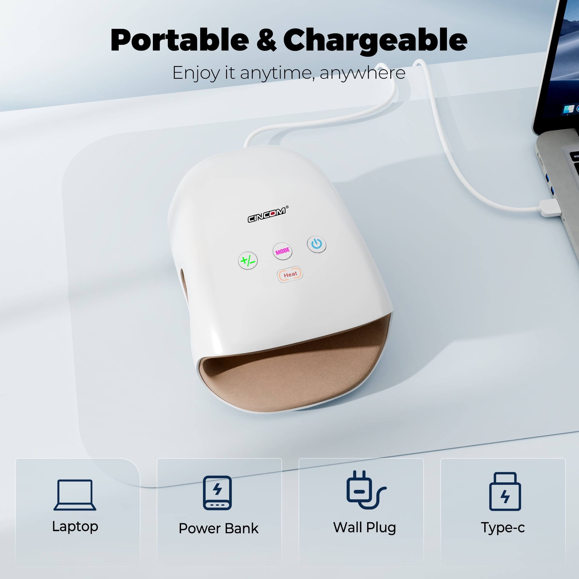 Portable & Chargeable  
Enjoy it anytime, anywhere

CINCOM MODE +/- Heat

Laptop  
Power Bank  
Wall Plug  
Type-c