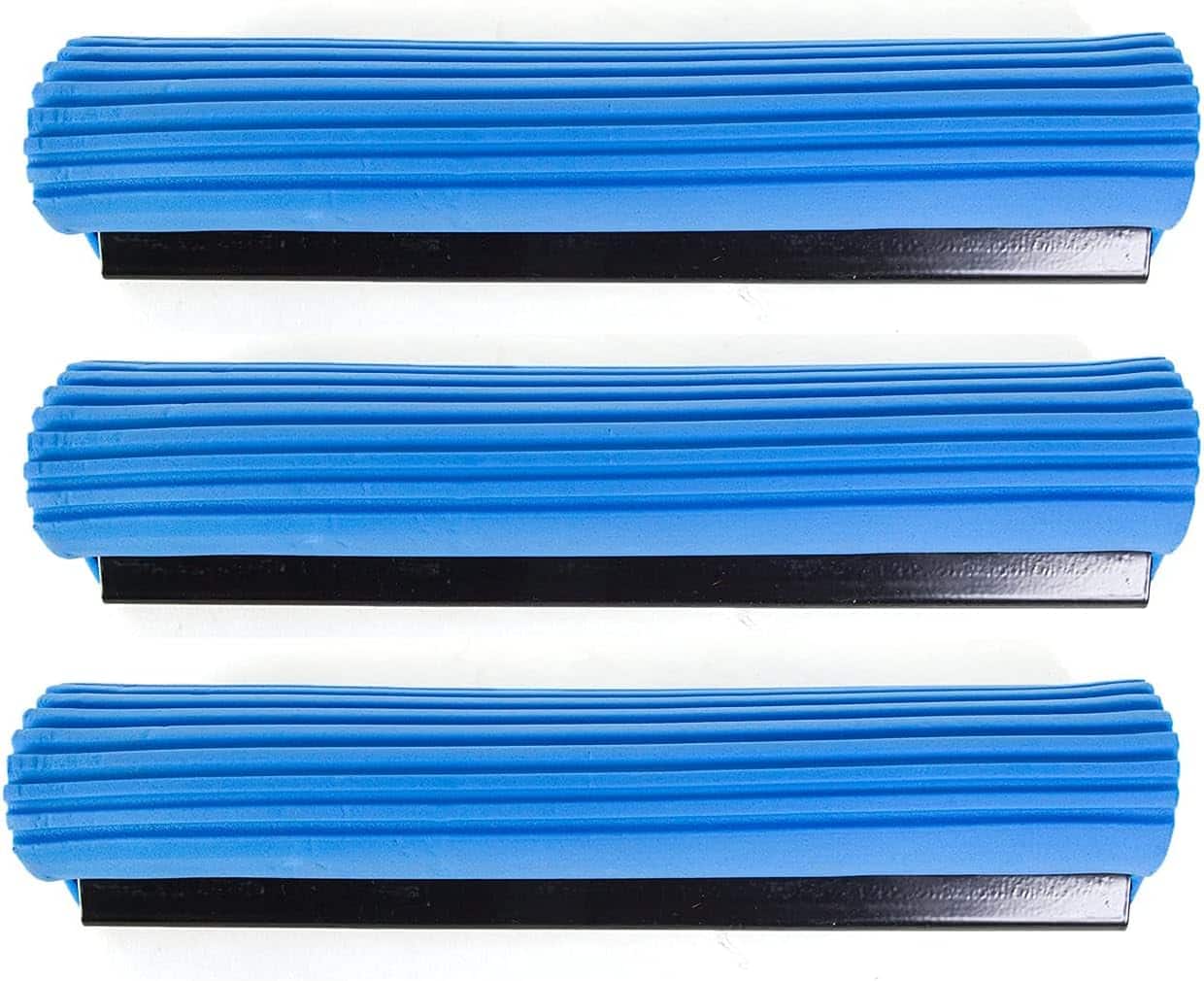 Kitchen + Home - PVA Sponge Mop Refills - Set of 3 Foam Rubber Mop Head Replacement - Blue