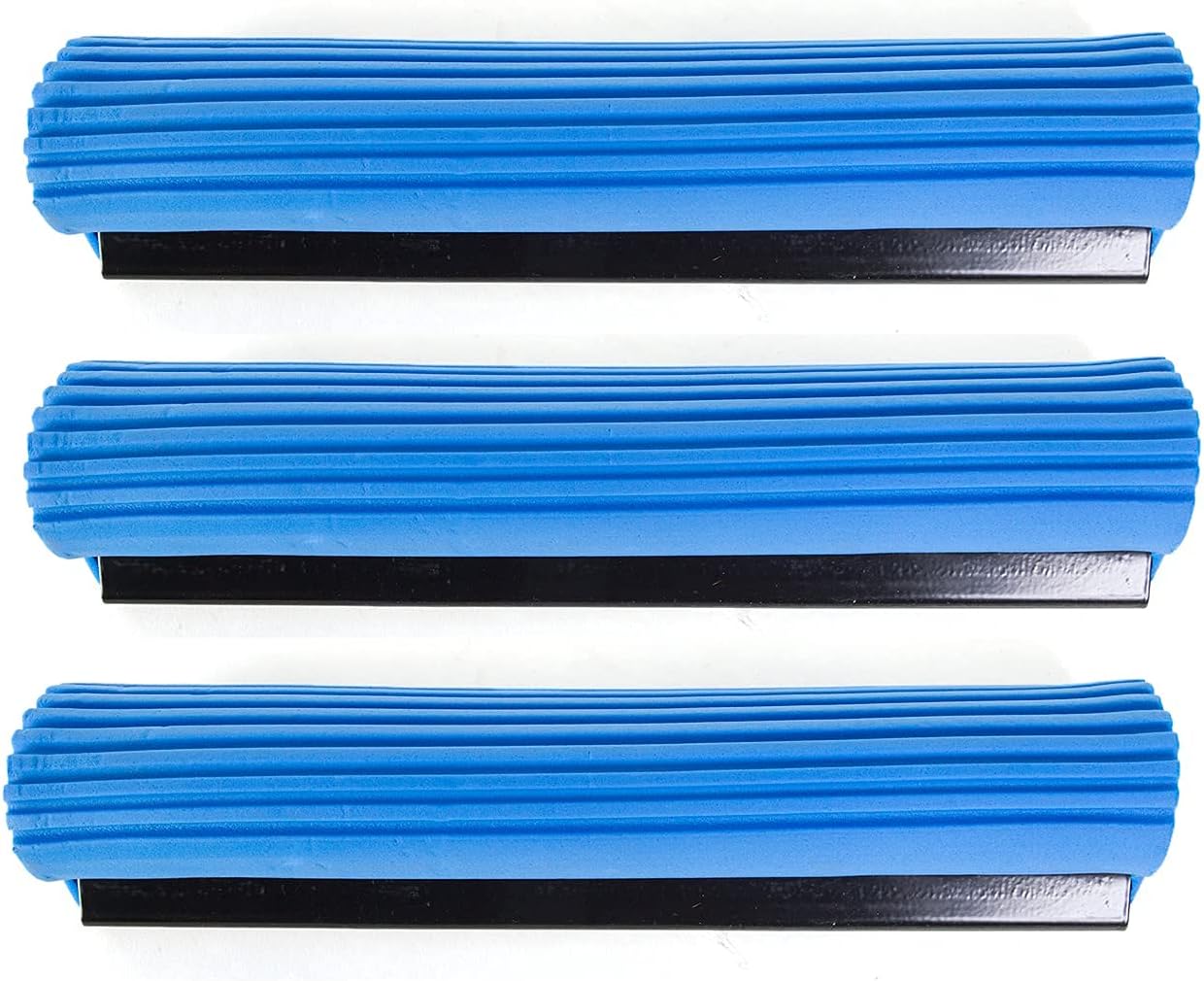 Kitchen + Home - PVA Sponge Mop Refills - Set of 3 Foam Rubber Mop Head Replacement - Blue