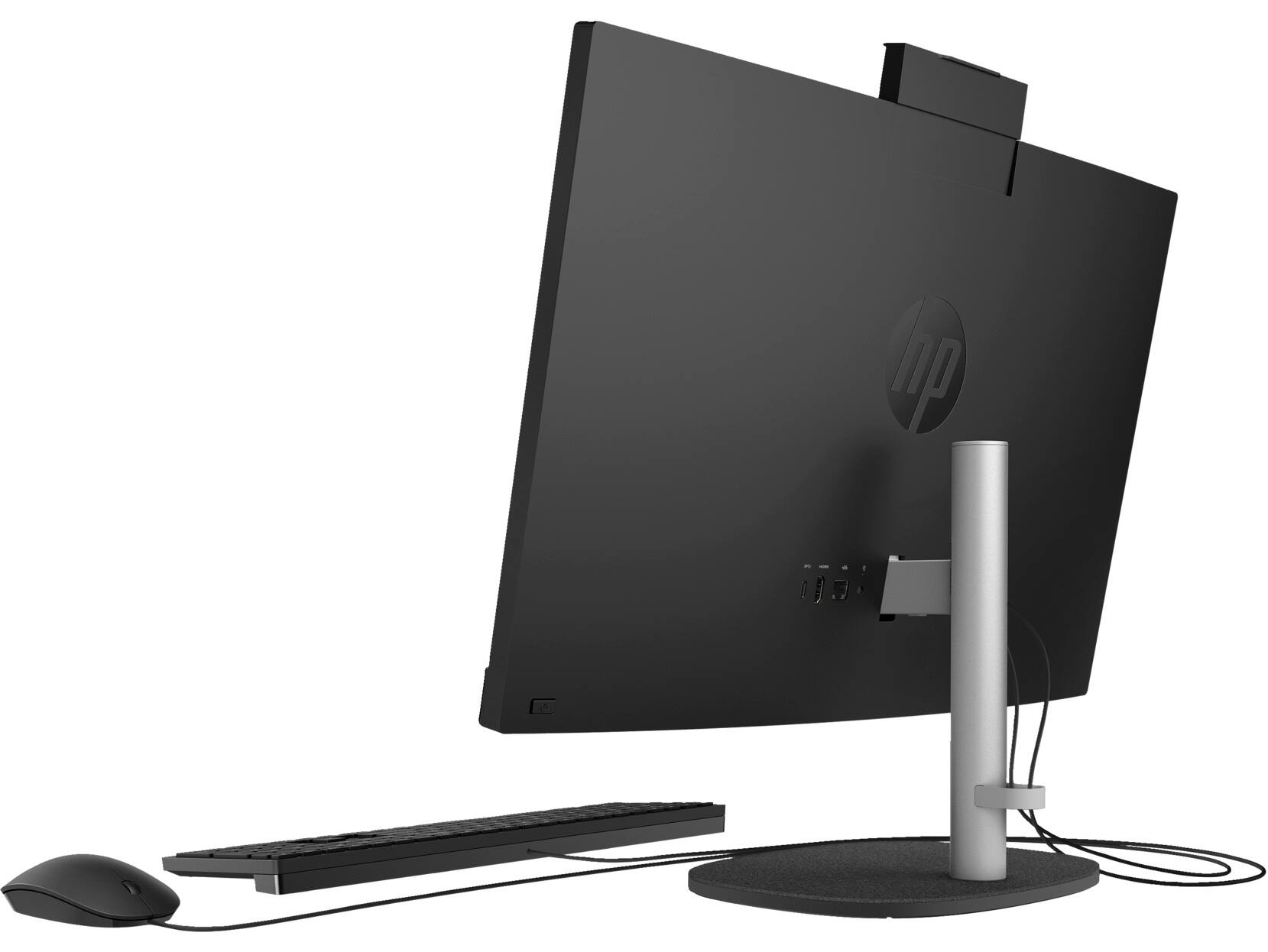 Alt View 3. HP - 24-CR1000T 23.8" FHD IPS Intel Ultra 7 155U 1.2 GHz 8GB DDR5 512GB SSD Intel Iris Xe Windows 11 Home All-in-One Desktop - Black.