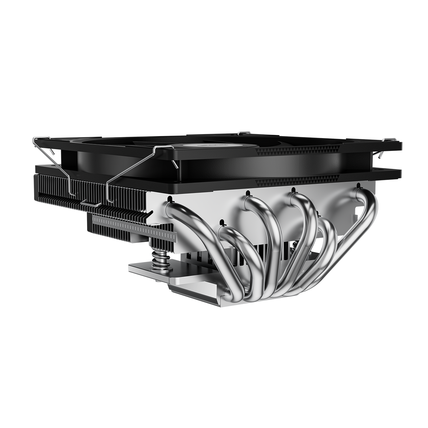 Angle. PCCOOLER - RC600-67 Low Profile CPU Air Cooler, 6 Heat Pipes, 205W TDP, 67.5mm Tall, 120mm Slim Slient PWM Fan with FDB - sliver.
