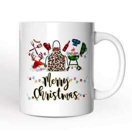 OrnamentallyYou - BBQ Buffalo Plaid Christmas Mug, Barbecue Gift - White