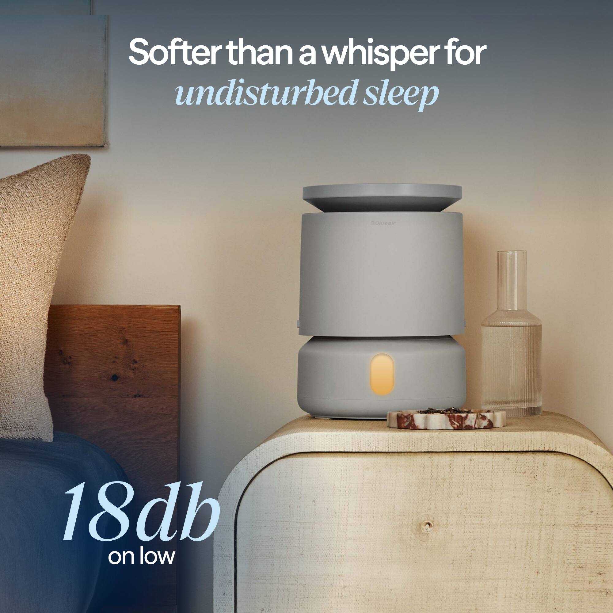 Softer than a whisper for undisturbed sleep

18db on low