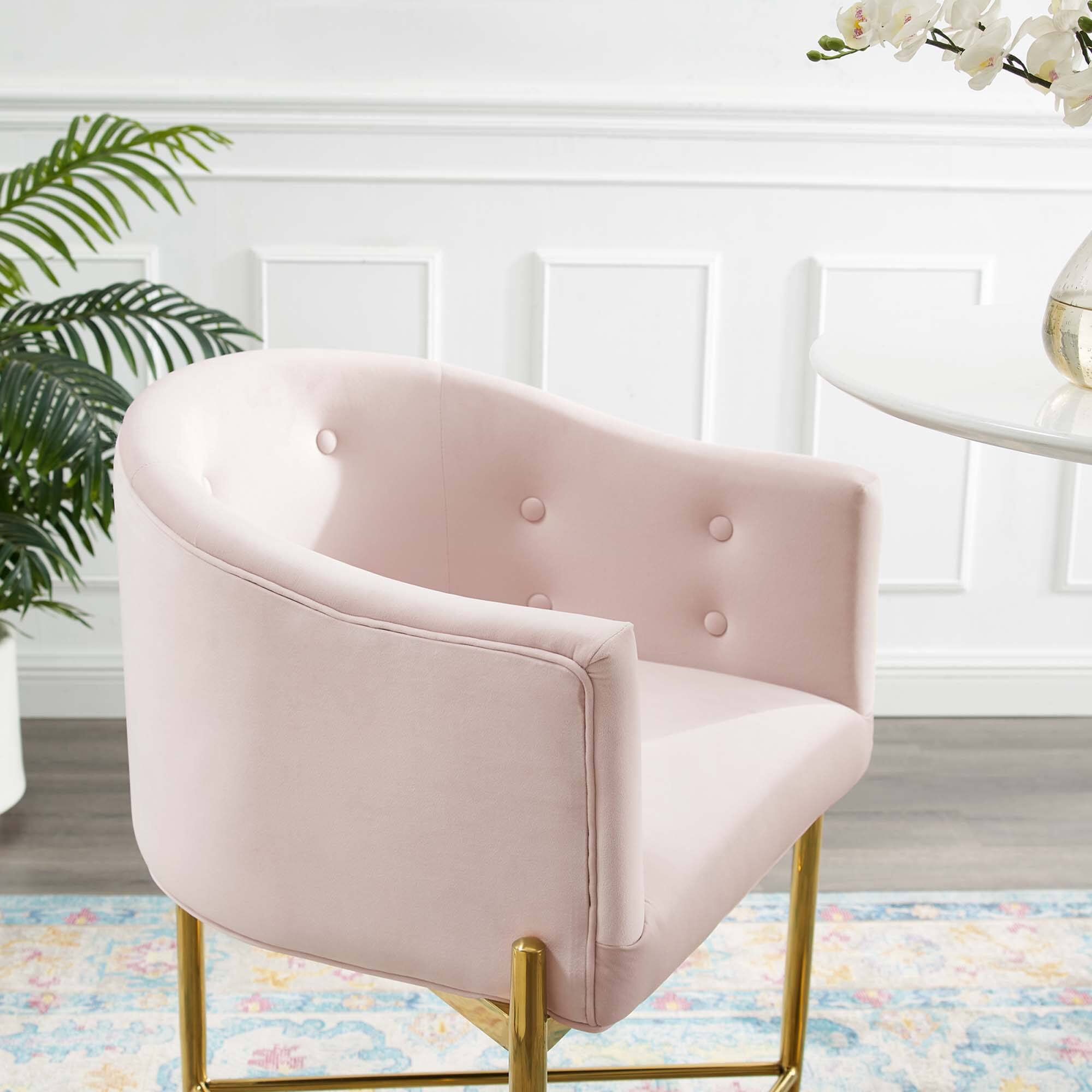 Left. Modway - Savour Tufted Counter Stool by Modway - Pink.